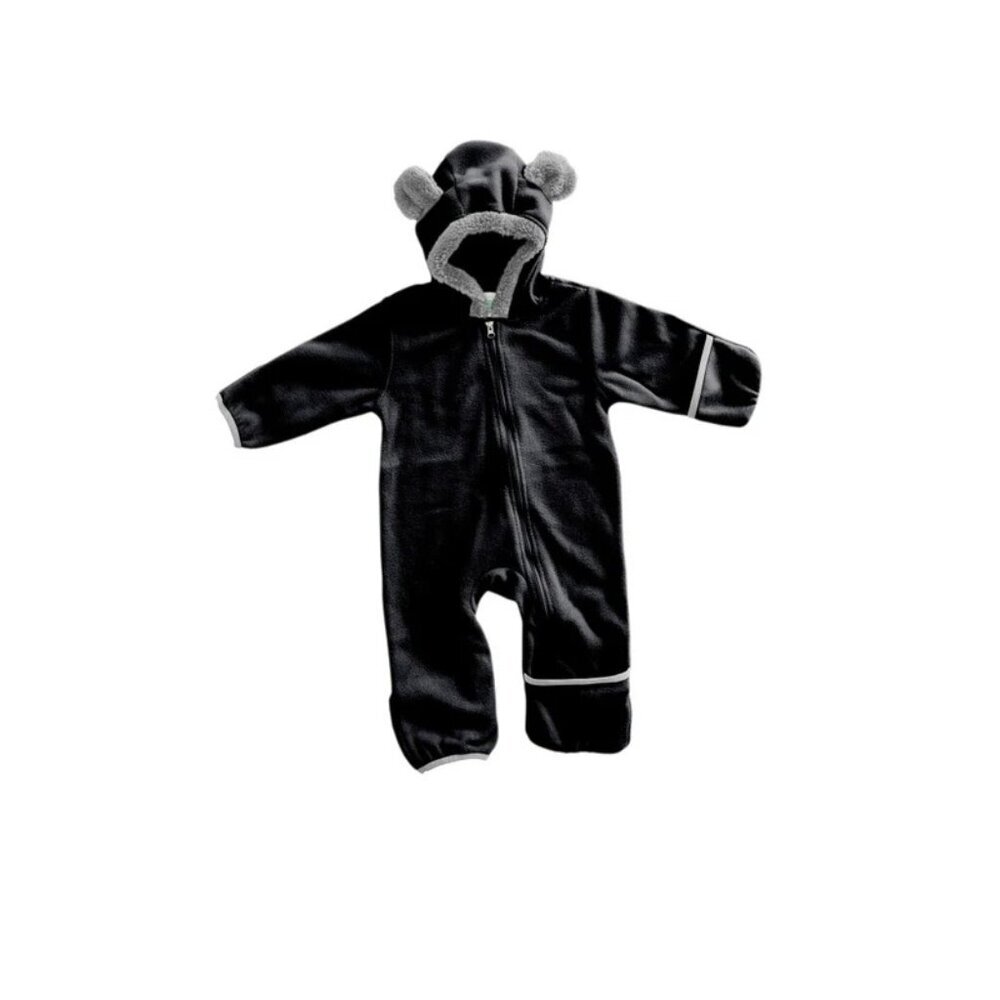 Cuddle Club One Piece Romper Hooded Fleece Jumper, Bear Black 18-24 months NWT
